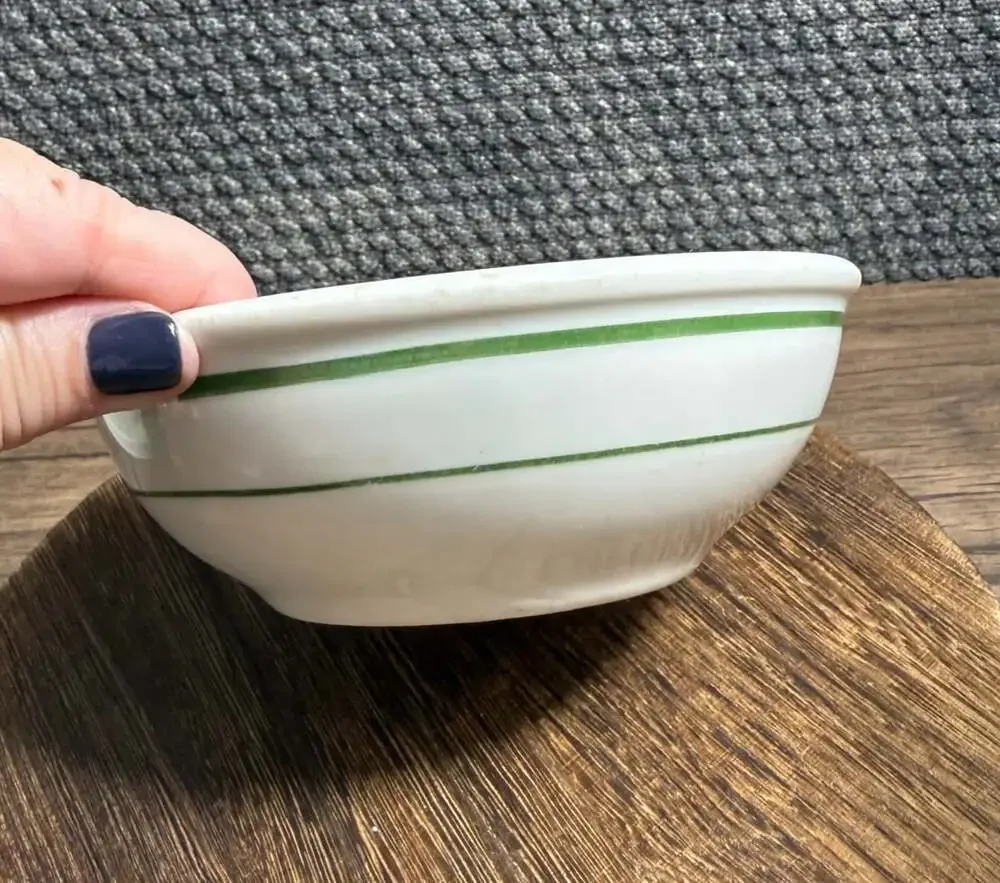 Buffalo China Restaurant Ware Soup Cereal Chili Bowl Green Stripes 5.25